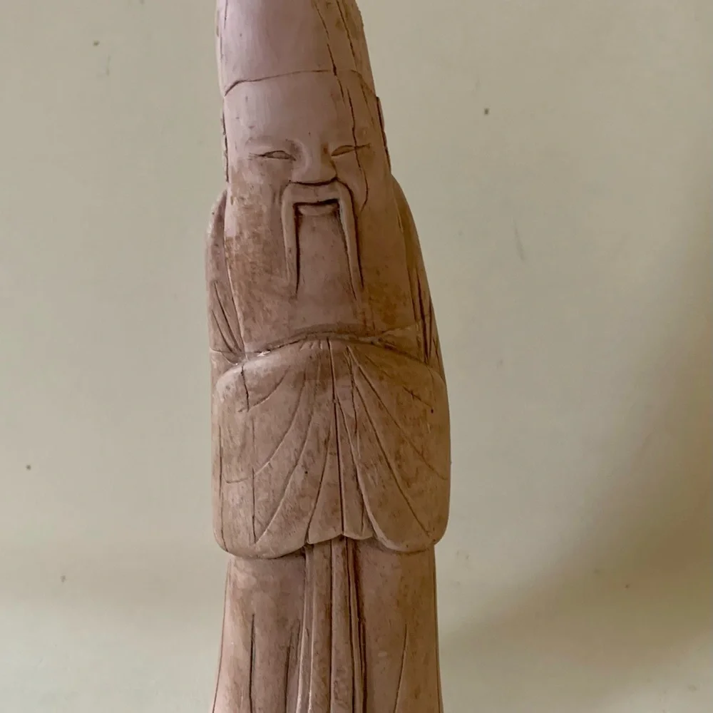 Vintage Austin Production 1975 carved Asian sculpture Sholary man - Picture 9 of 10